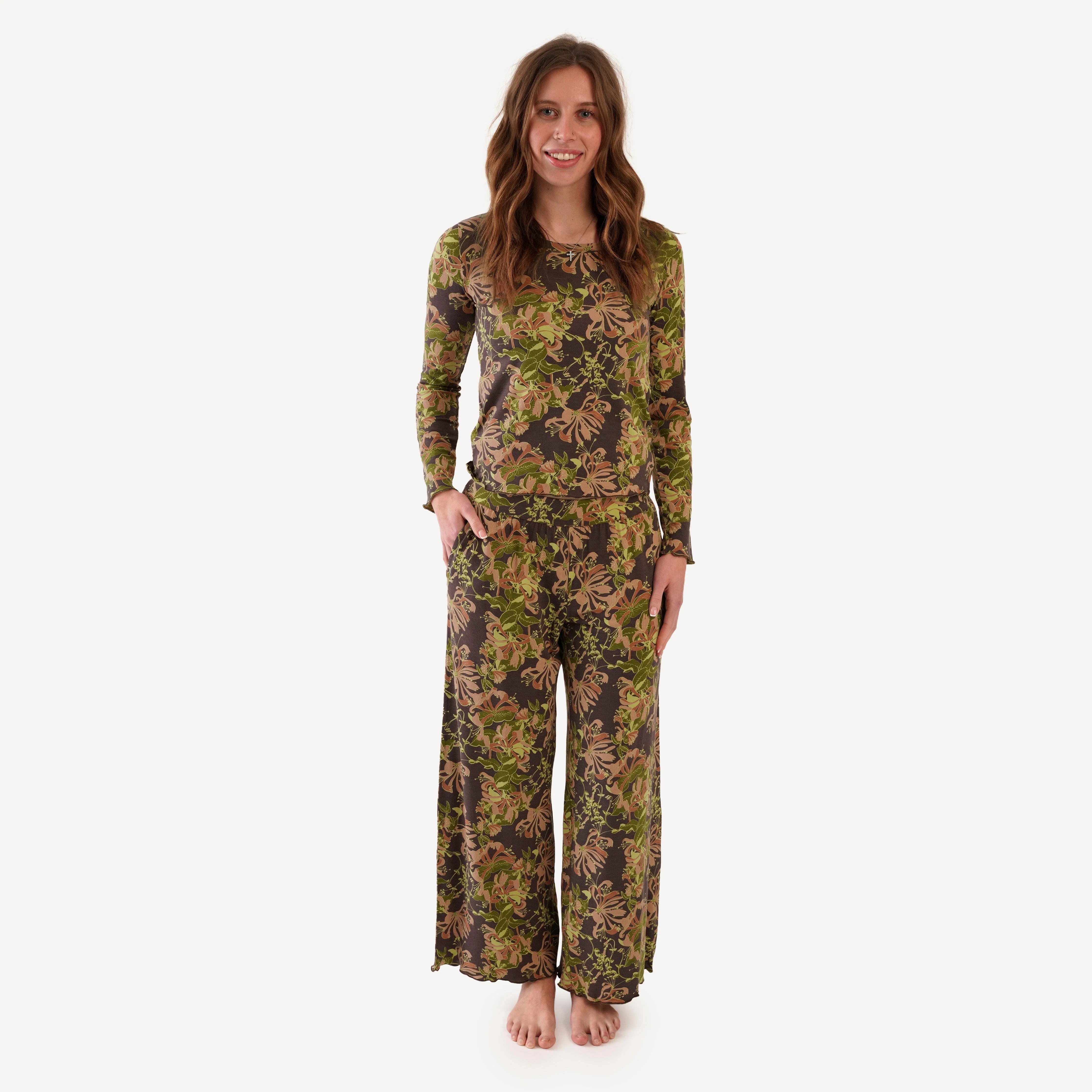 womens long sleeve jade set | honeysuckle | bamboo
