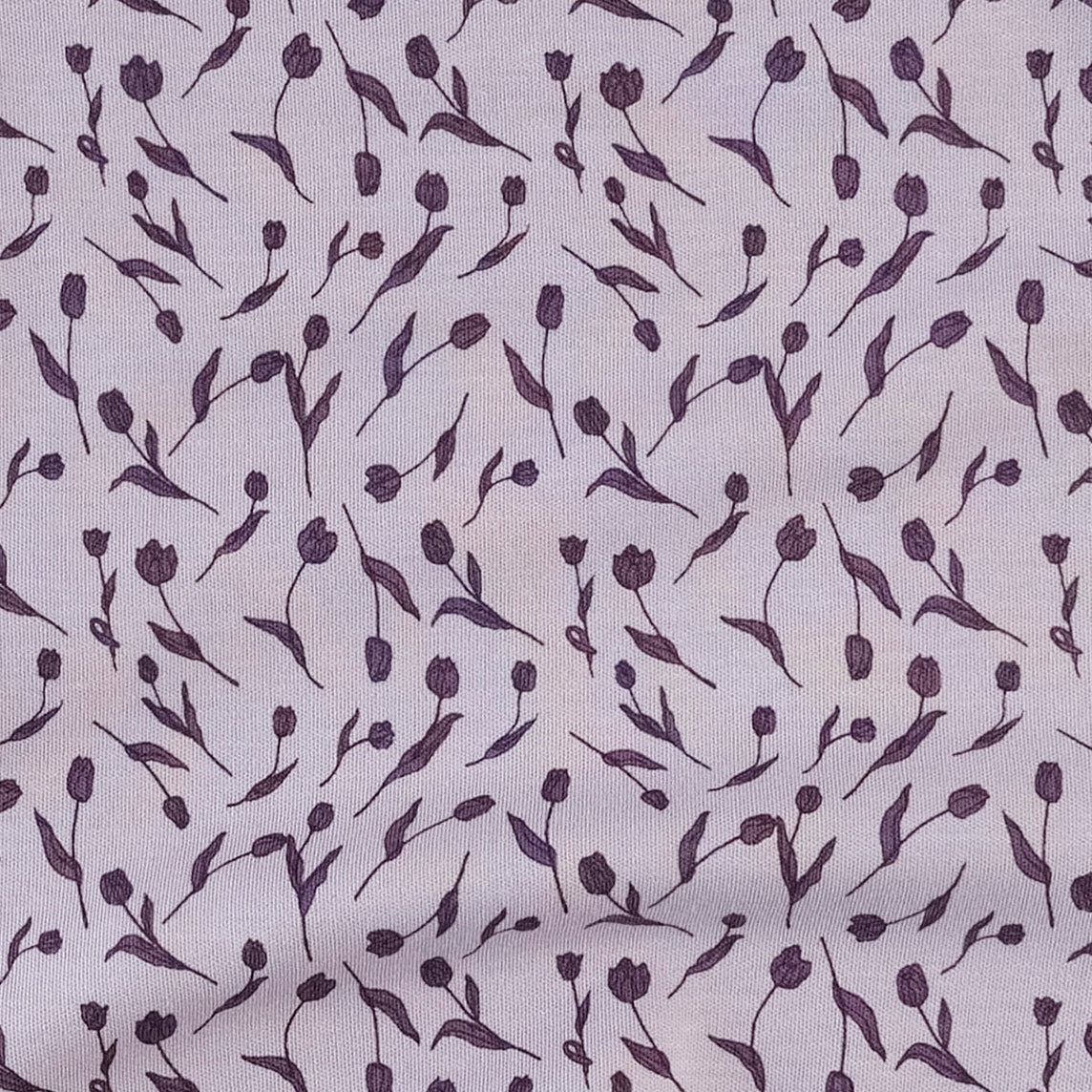 womens midi flutter sleeve wrap dress | purple tulip | organic cotton interlock - Image 2