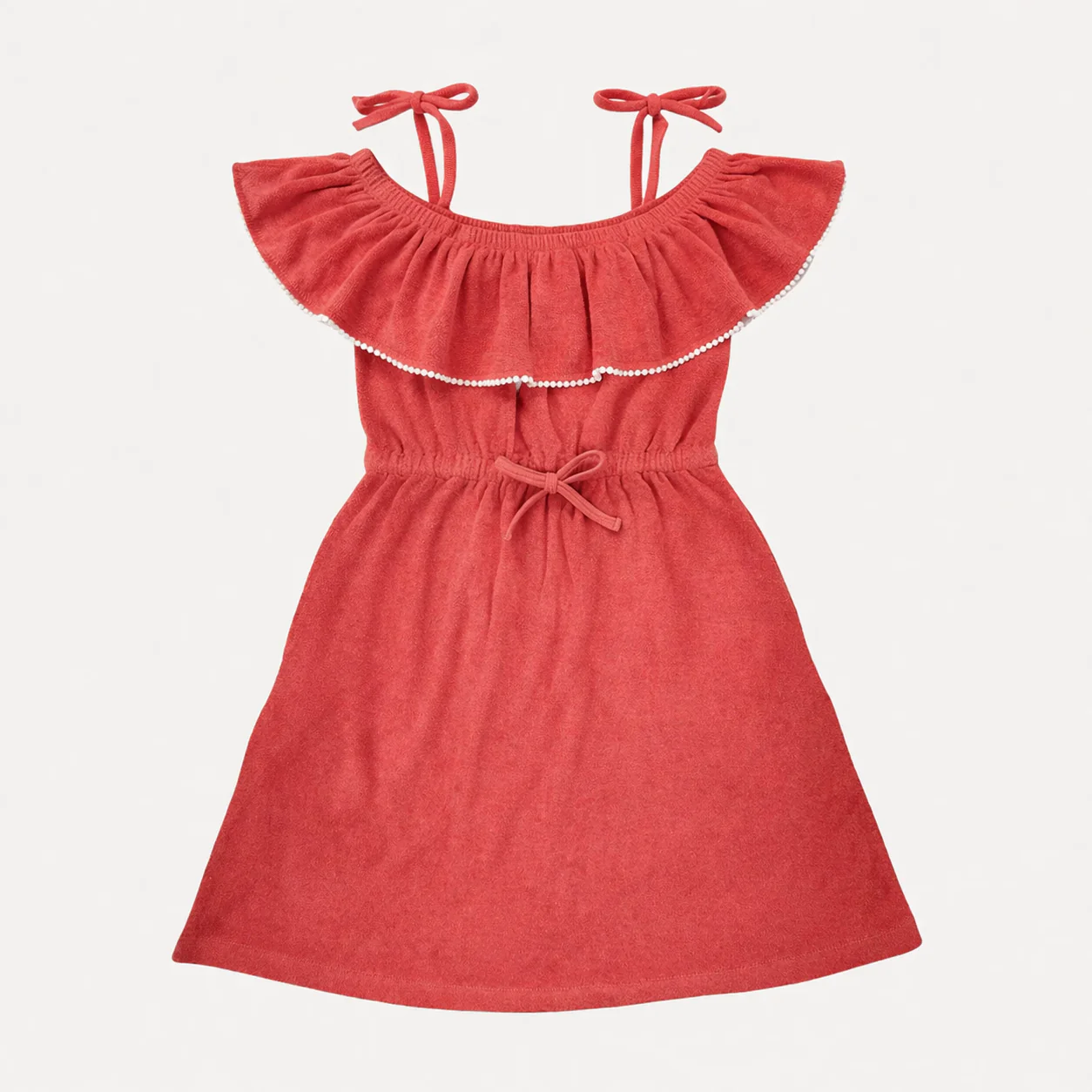 womens off the shoulder ruffle dress | emberglow | organic cotton terry - Image 3