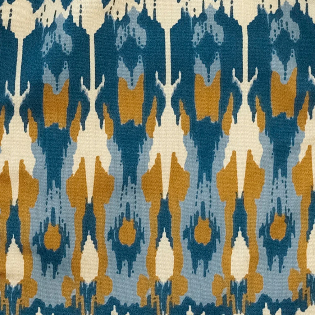 womens spaghetti tie winnie dress | blue ikat | organic cotton sateen woven - Image 2