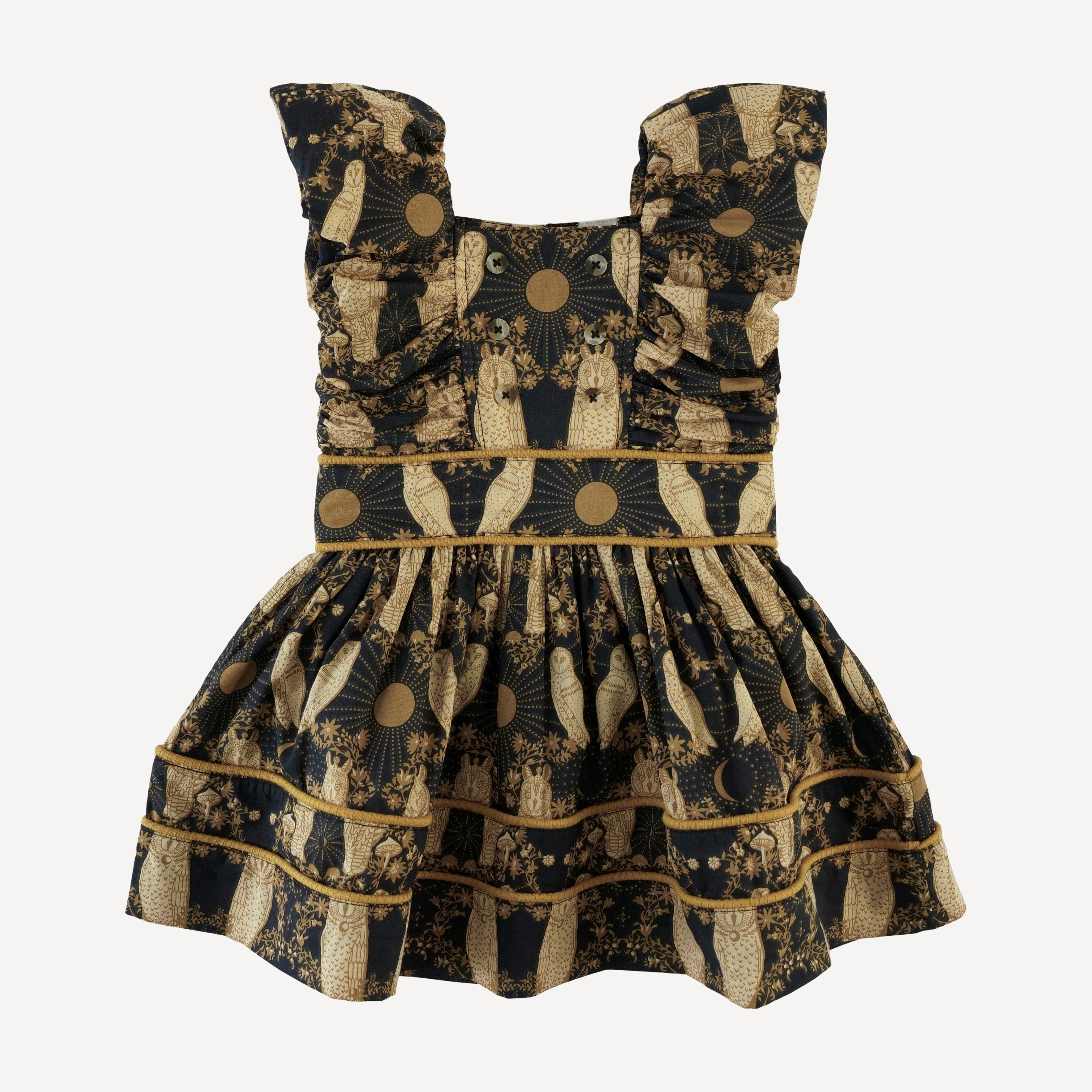 wonderland dress | mystical owl | organic cotton woven