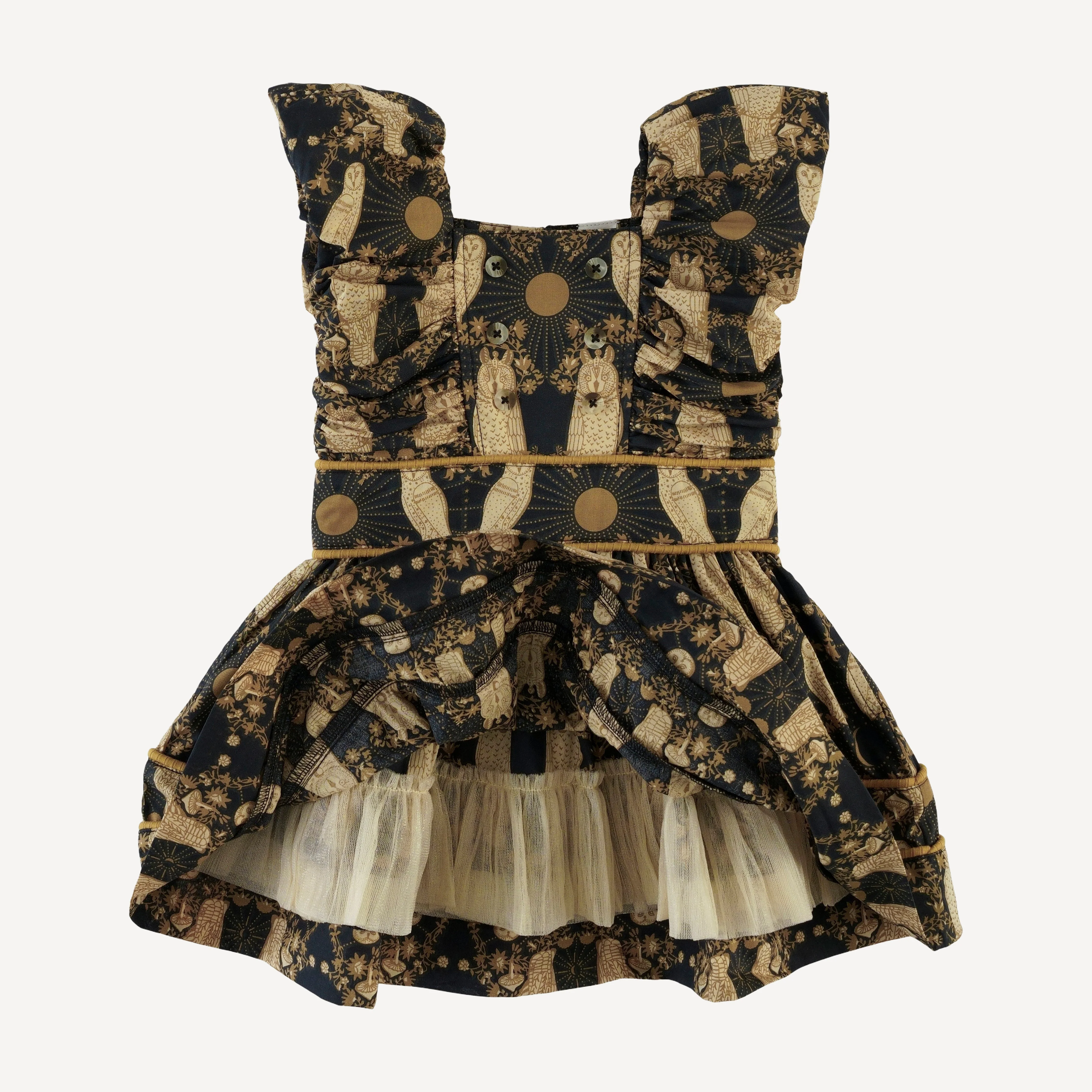 wonderland dress | mystical owl | organic cotton woven - Image 2